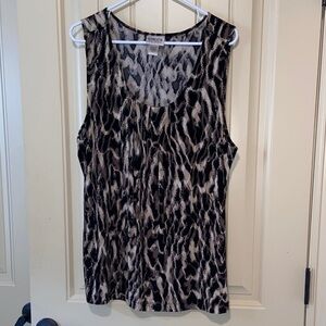 Chico's Black and Tan Patterned Top